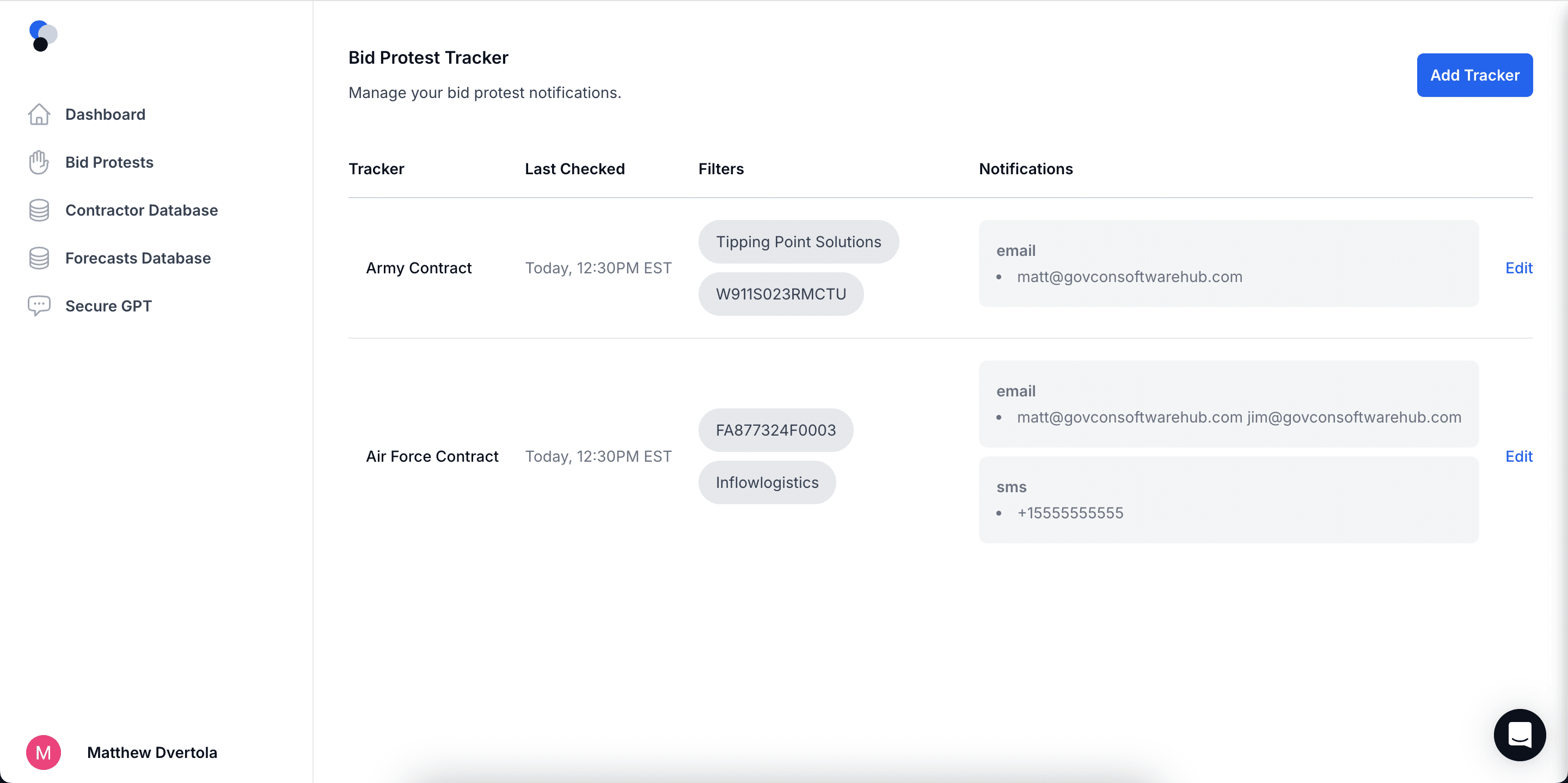 Bid Protest Tracker